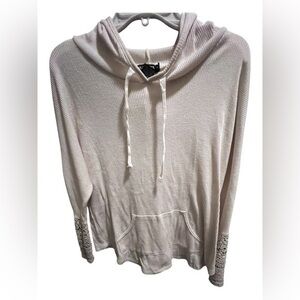 Miss Chievous Light Cream Hoodie with Lace Details